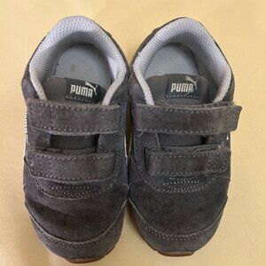 Puma Kids Charcoal Velcro Sneakers